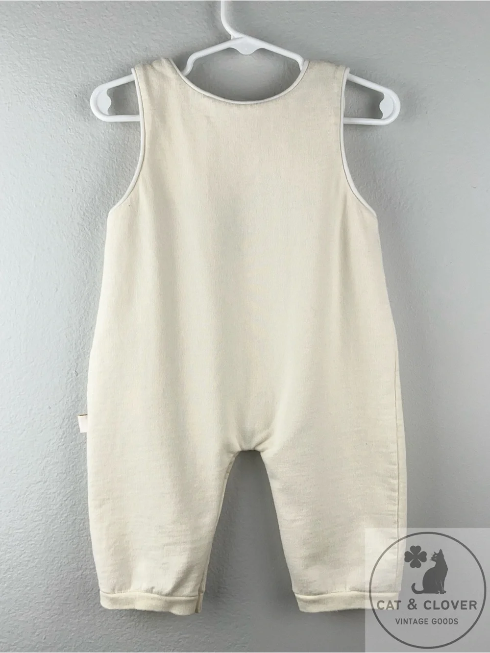 Classic Pooh Vintage Disney Heyman Corp Cream Cotton Embroidered Baby Romper 6M
